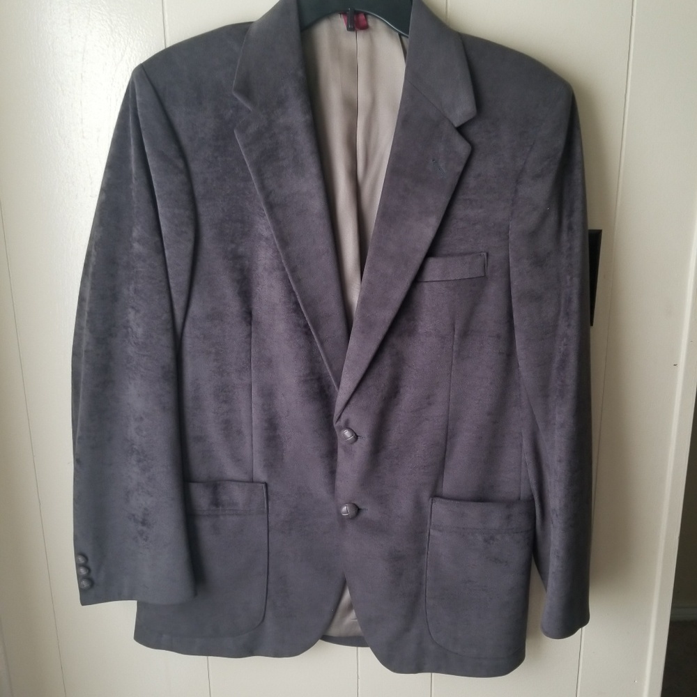 VTG Wm F. Farah Gray Microfiber 40R Sport Blazer Jacket Timeless USA Classic - Picture 4 of 11